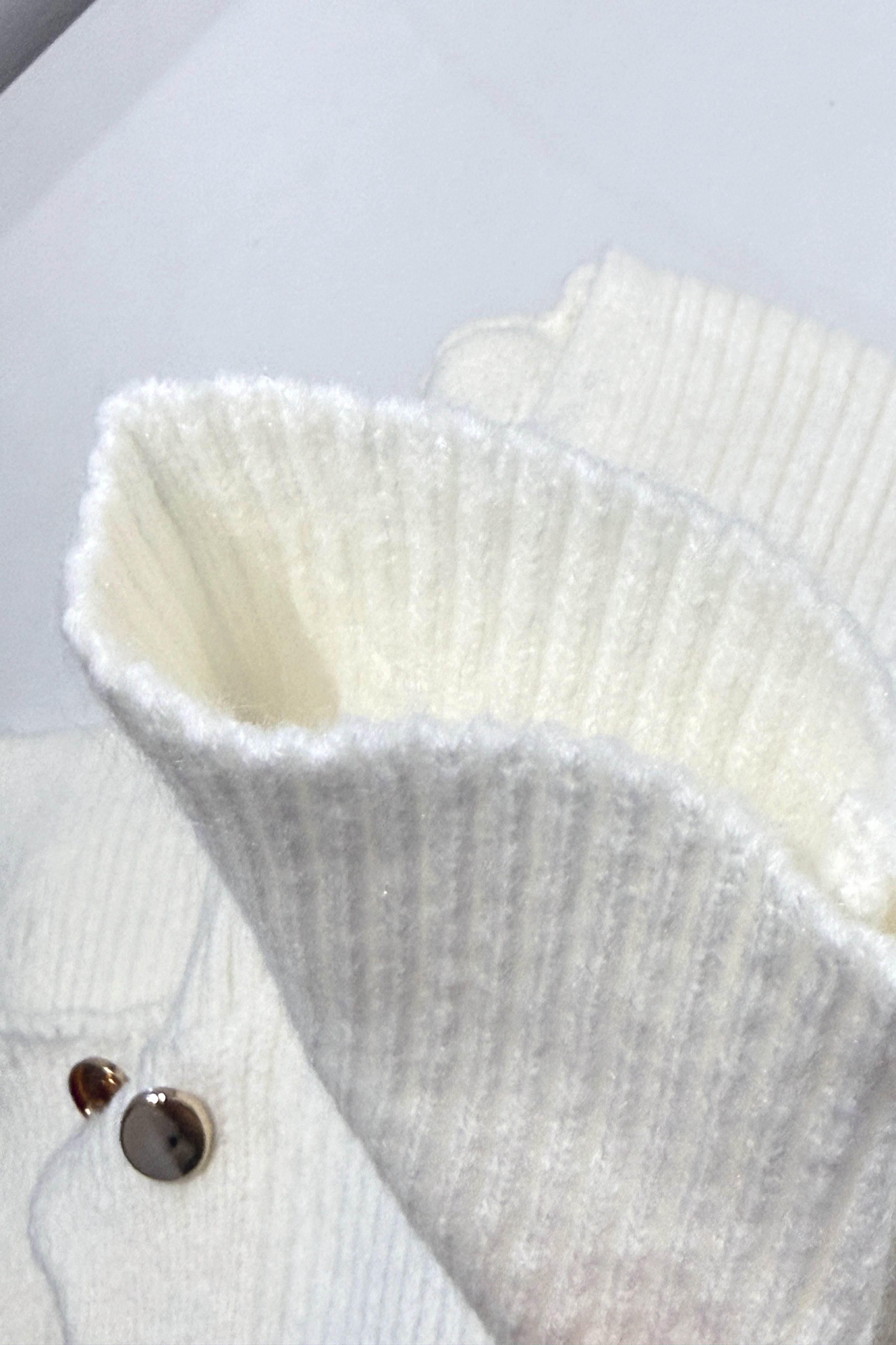 Double-Breasted Ribbed Knit Cardigan