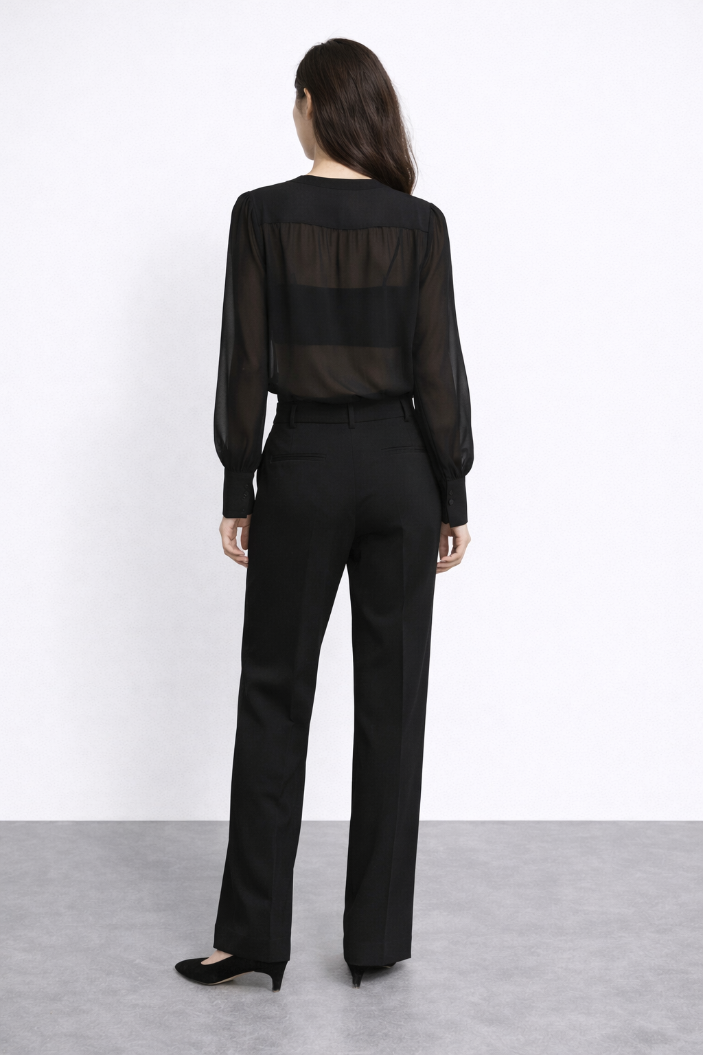Sheer V-Neck Blouse