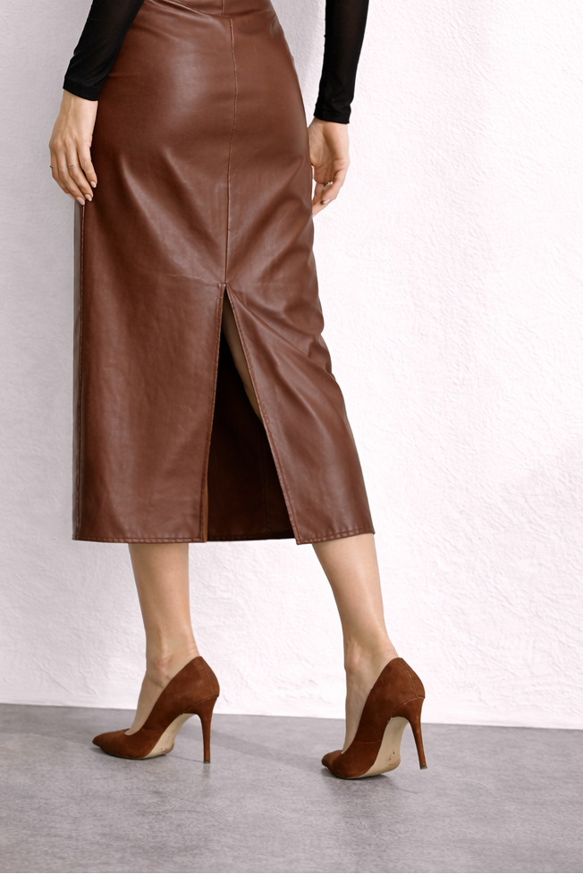 Leather Midi Skirt
