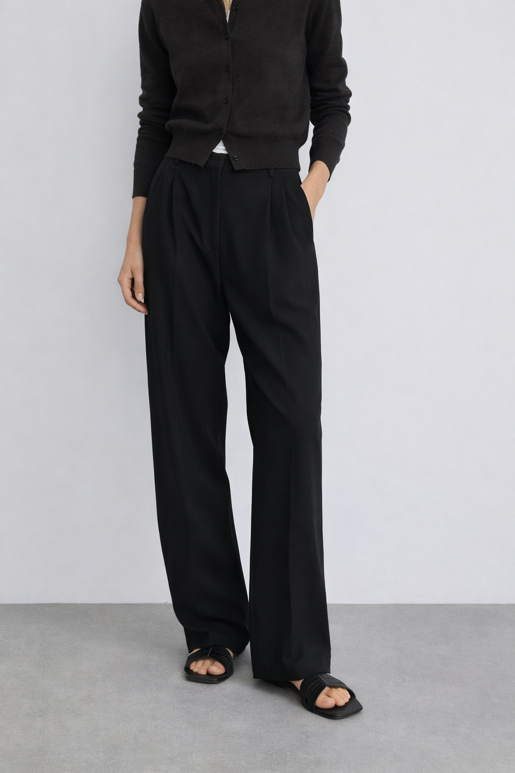 Tailored Wide-Leg Suit Trousers