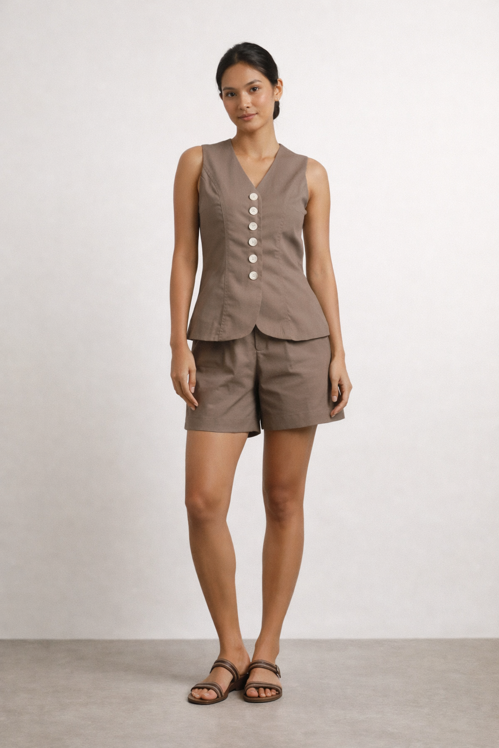 Linen Tailor Set with Shorts