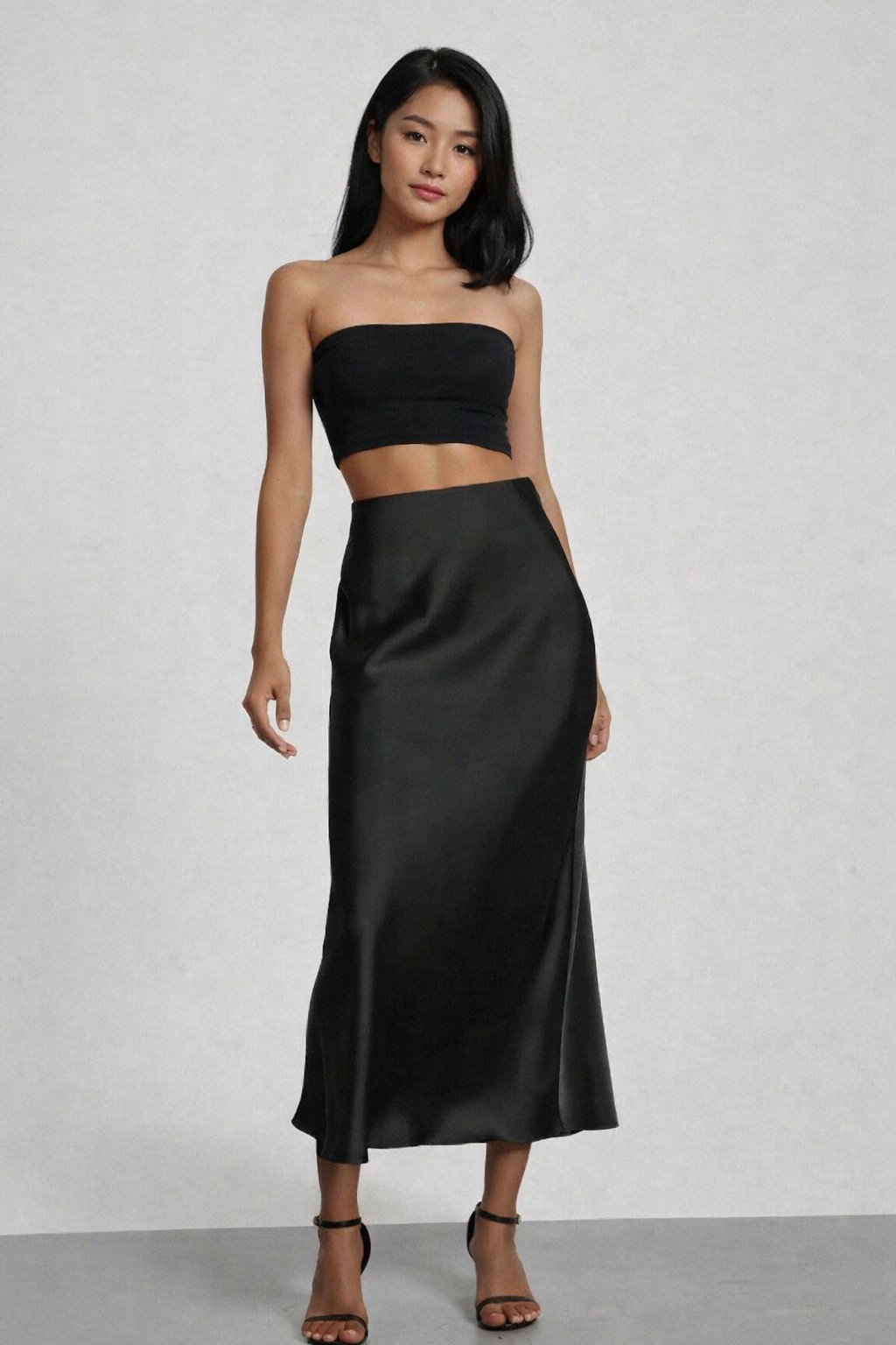 Satin Midi Skirt
