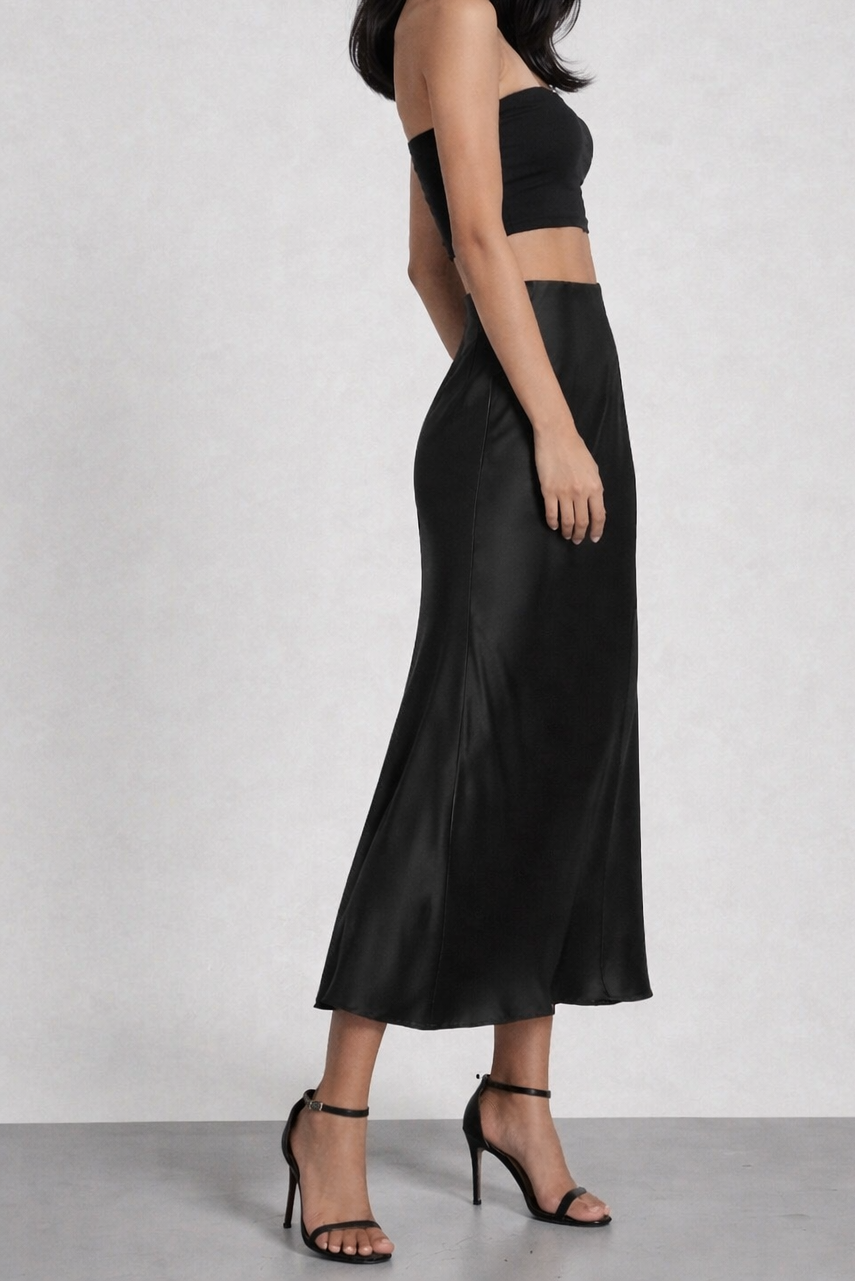 Satin Midi Skirt