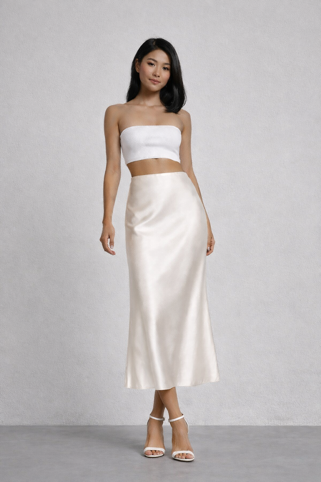 Satin Midi Skirt