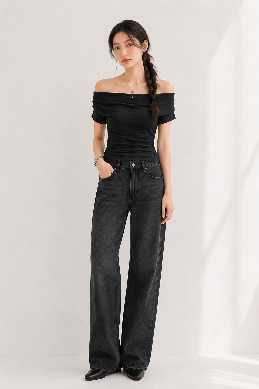 Drape Off-Shoulder Tee