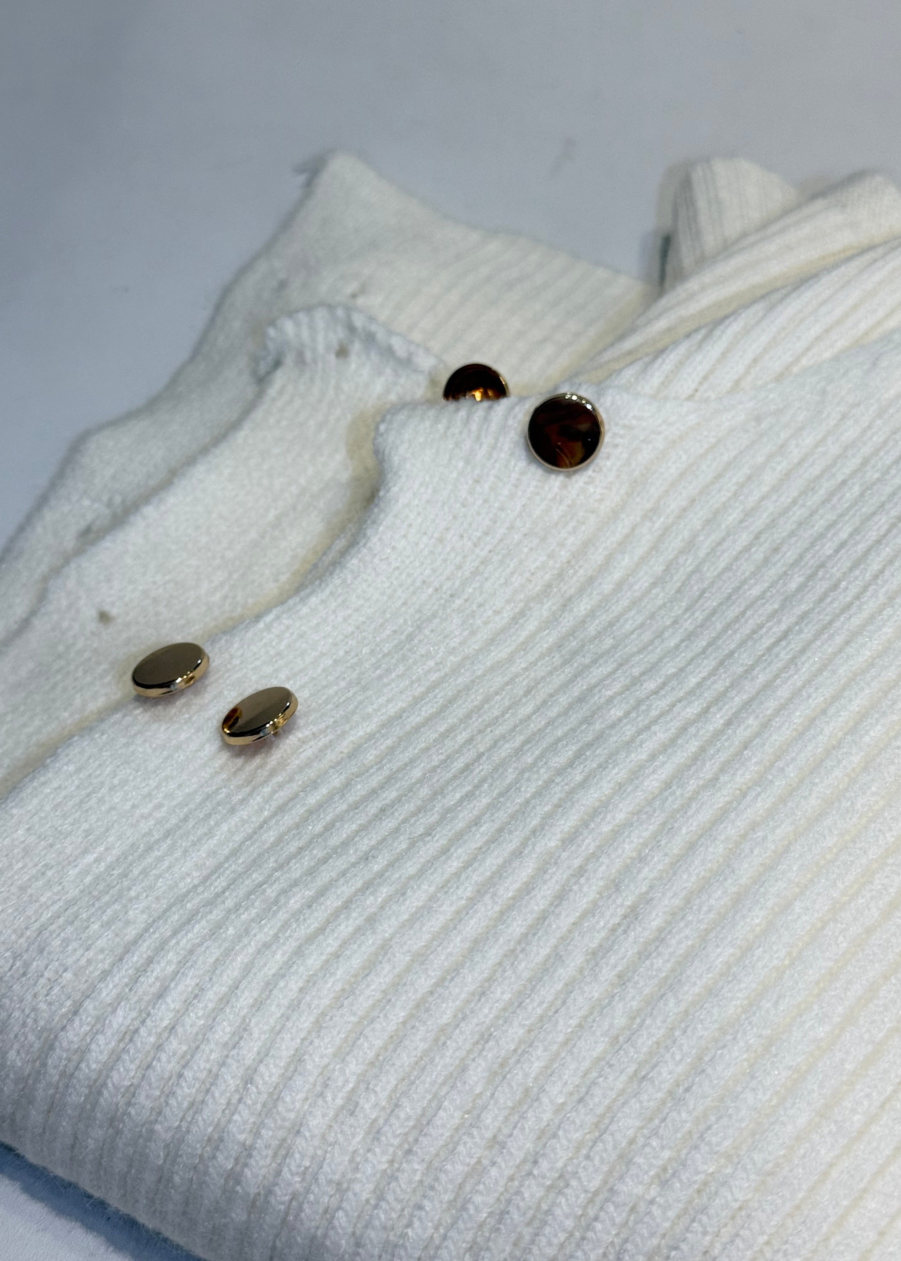 Double-Breasted Ribbed Knit Cardigan