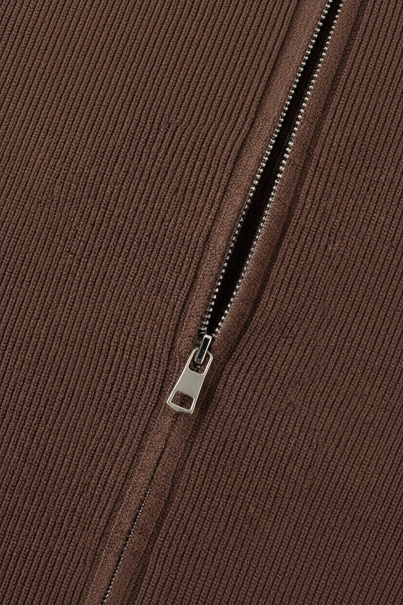 Soft Knit Zip Jacket & Wide Pants Set