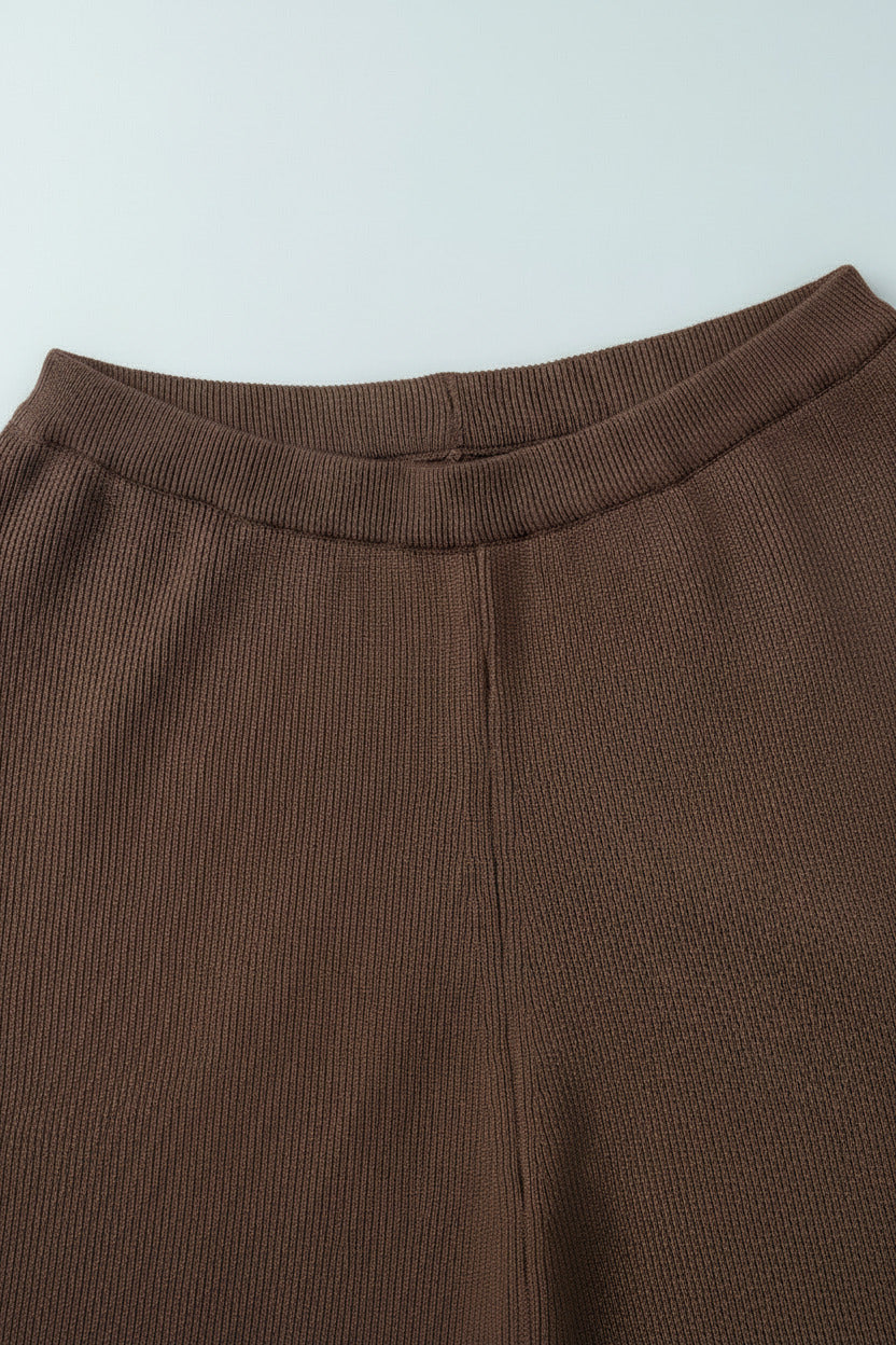 Soft Knit Zip Jacket & Wide Pants Set