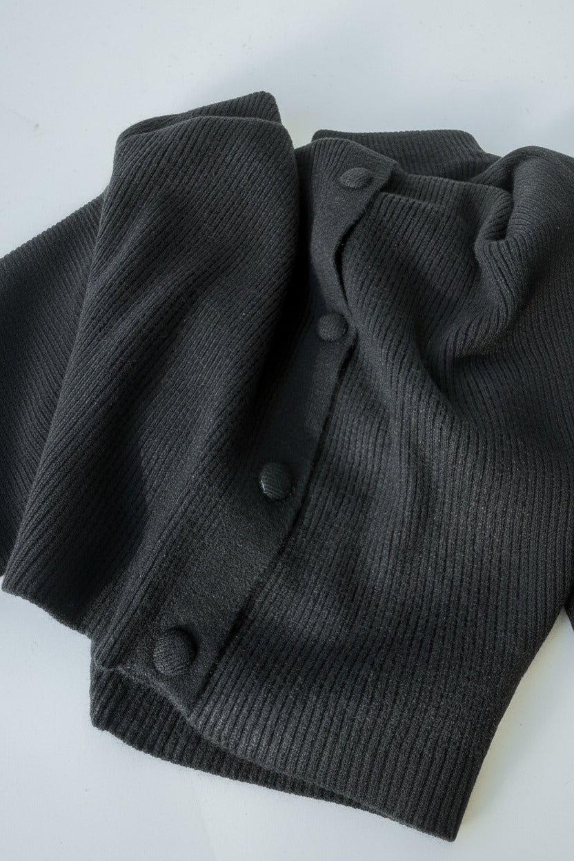 Ribbed Knit Polo Top